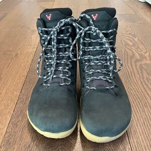 Vivo Barefoot Black Women's Minimalist Boots with Light Gum Sole